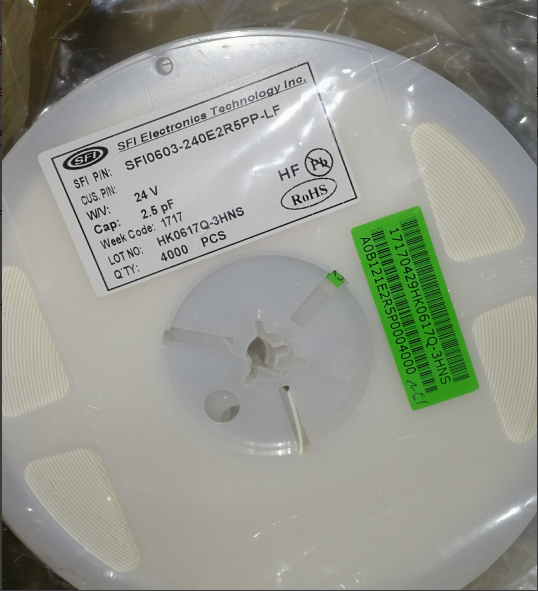 SFI0603-240E2R5PP-LF SFI贴片压敏电阻 0603 24V 2.5PF 压敏电阻 ESD静电器